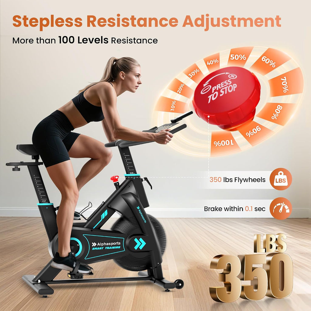 400LBS Magnetic Stationary Exercise Bike with LCD Monitor