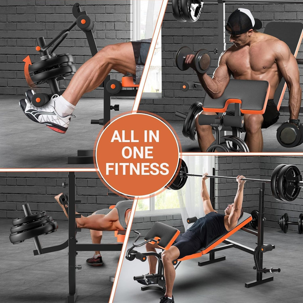 Olympic Weight Bench Press with Squat Rack