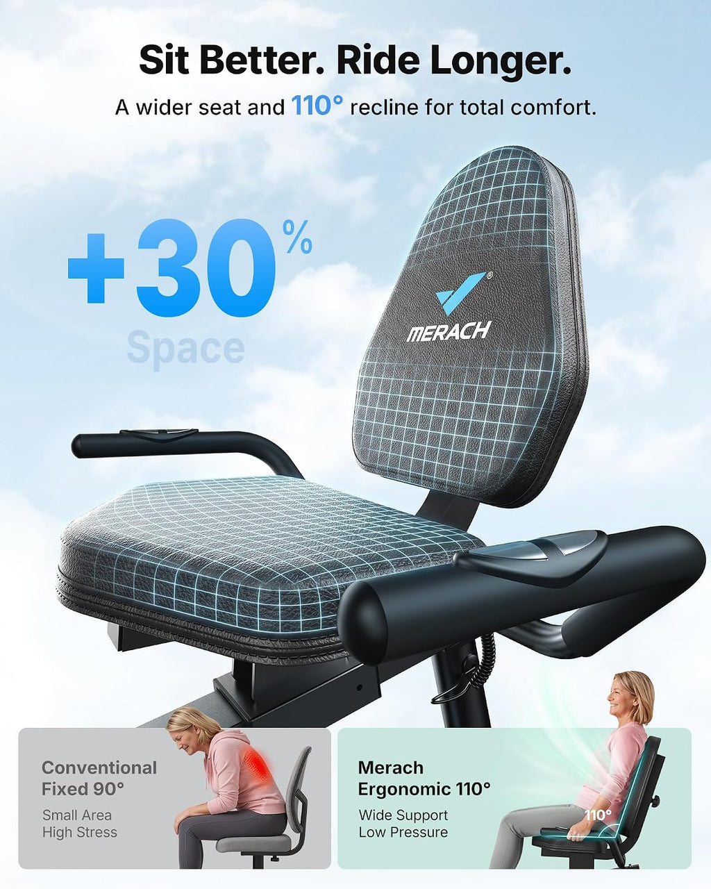 Bluetooth Magnetic Recumbent Exercise Bike for Seniors