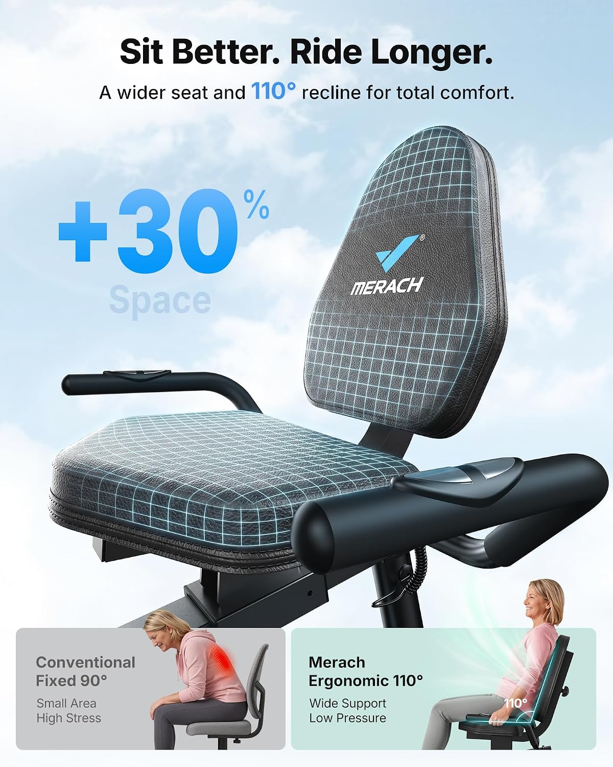 Bluetooth Magnetic Recumbent Exercise Bike for Seniors