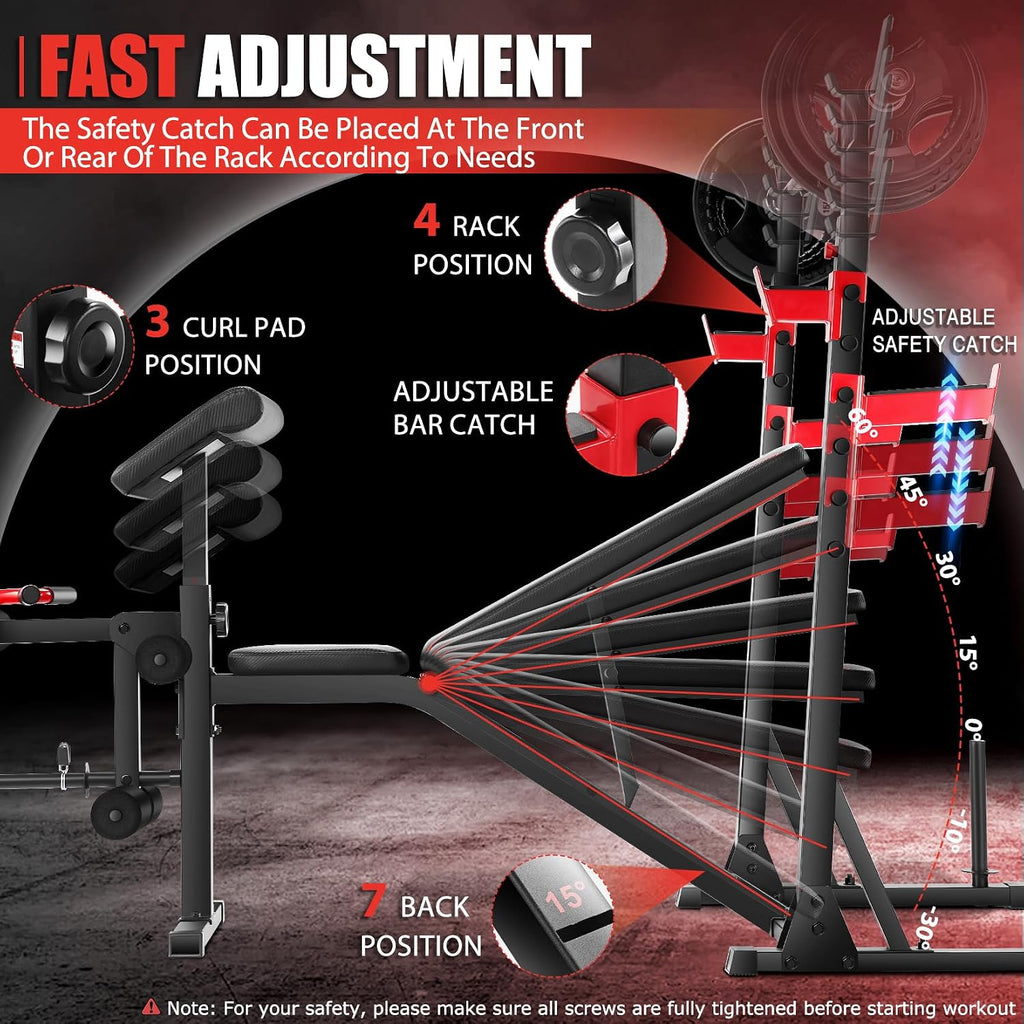 900LBS Pro Multi-Function Weight Bench Set