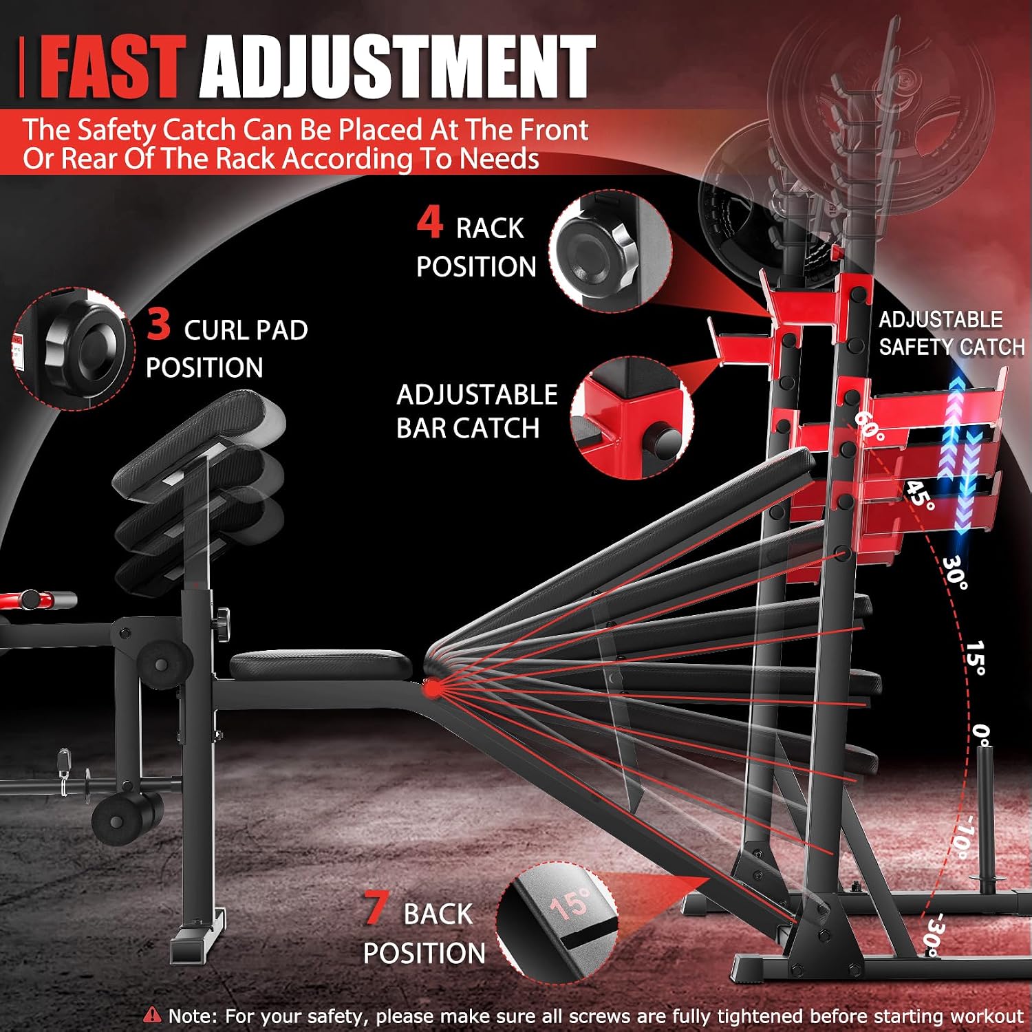 900LBS Pro Multi-Function Weight Bench Set