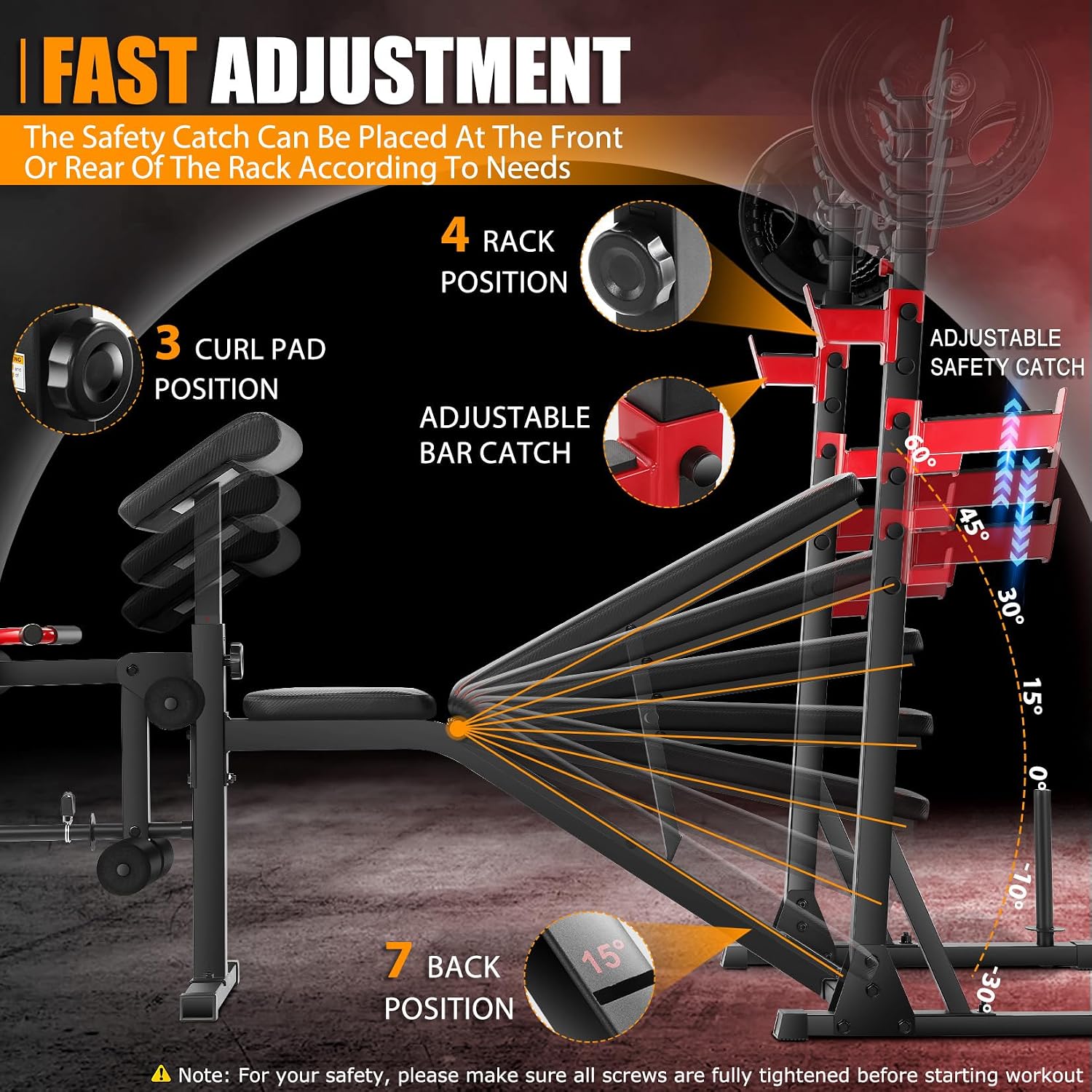 900LBS Heavy Duty Multi-Function Weight Bench Set