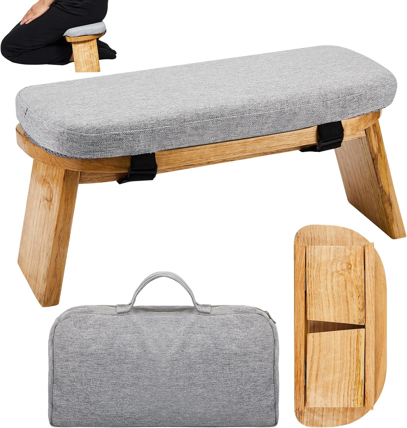 Foldable Cushioned Portable Meditation Bench