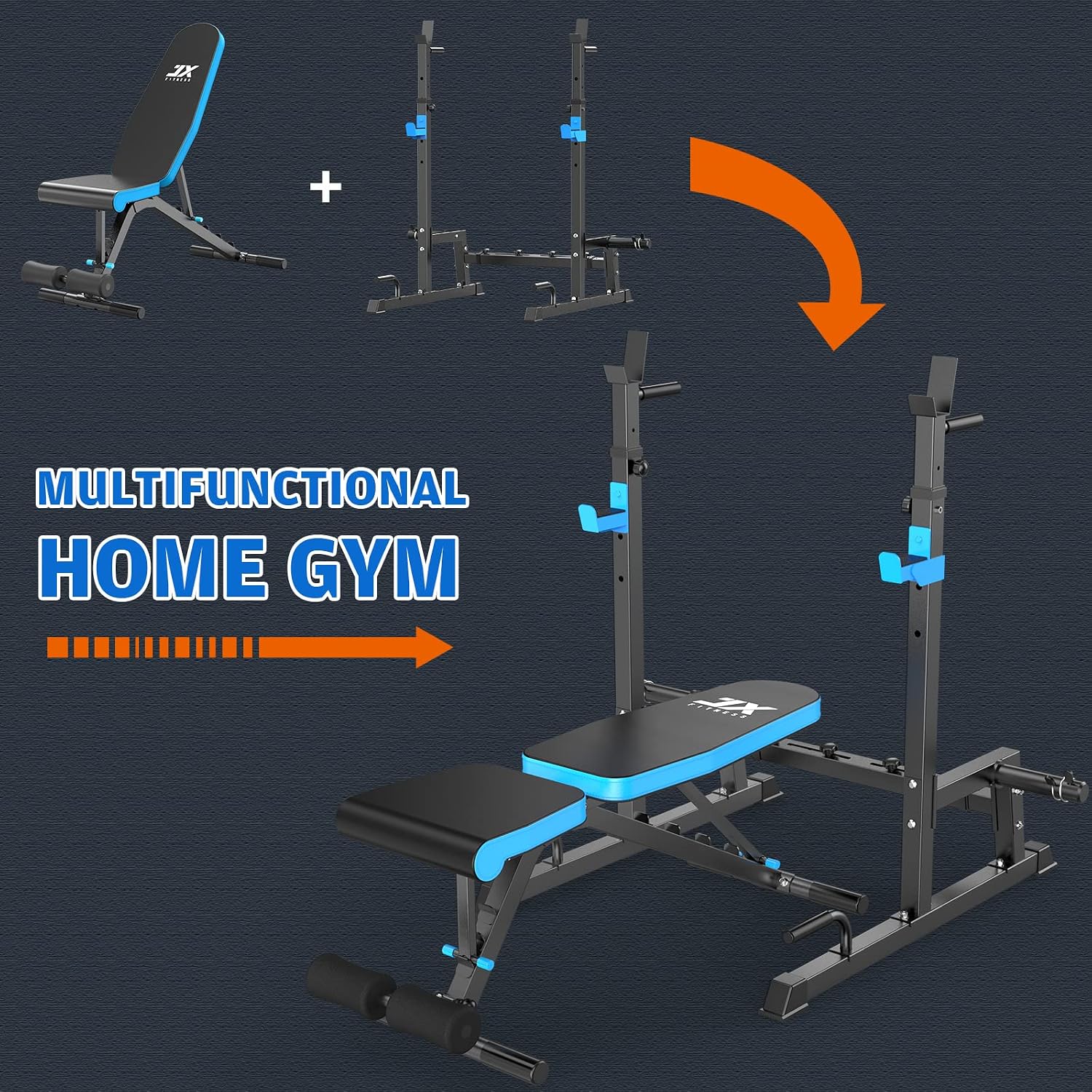 Adjustable Weight Bench with Squat Rack Stand