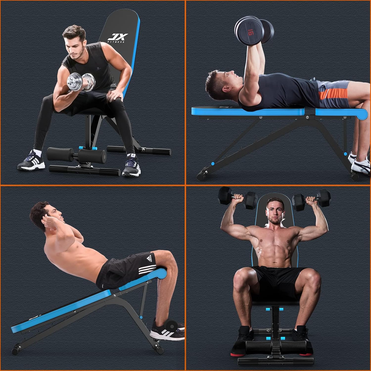 Adjustable Weight Bench with Squat Rack Stand