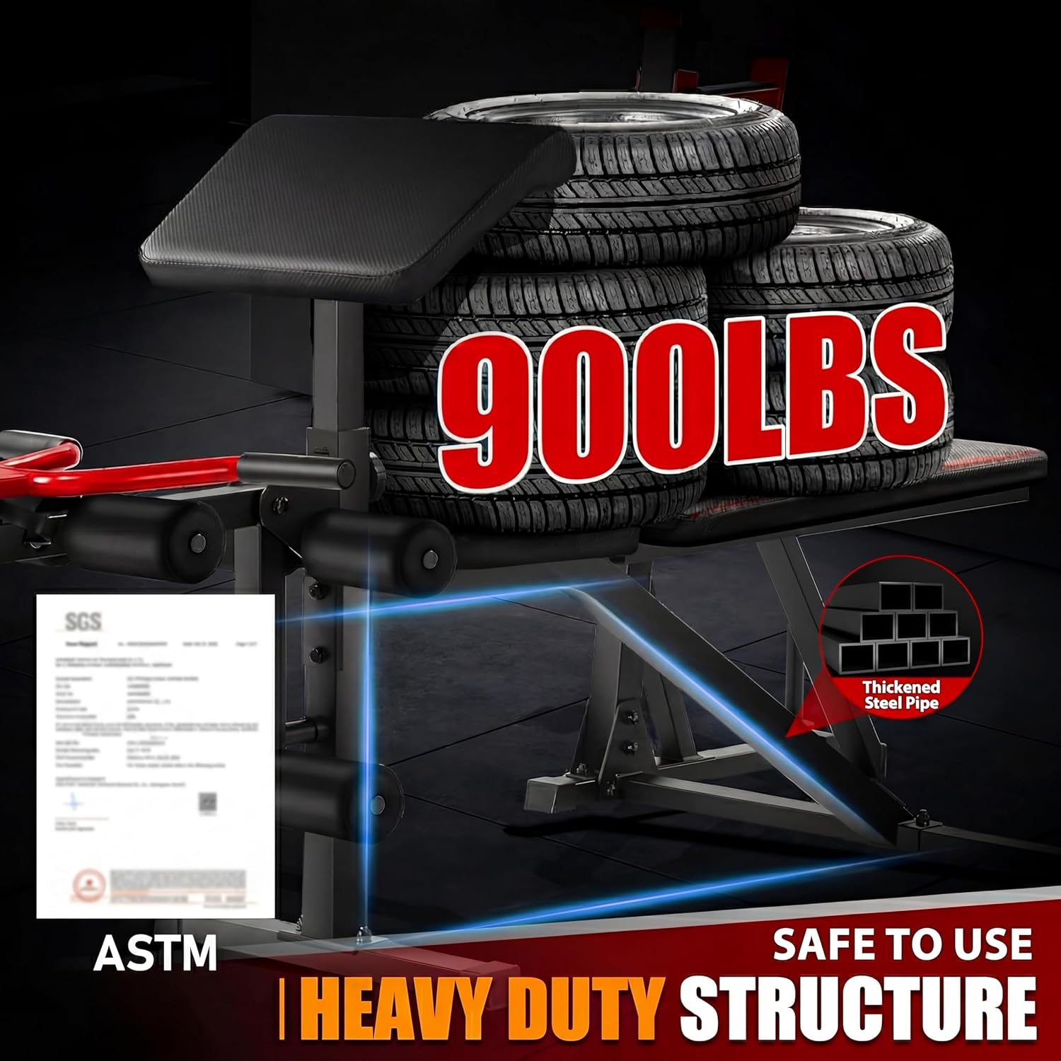 900LBS Heavy Duty Multi-Function Weight Bench Set