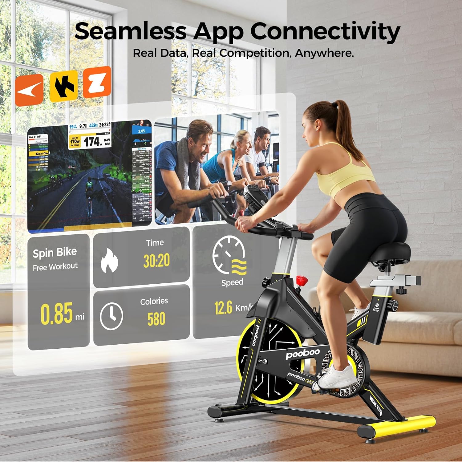 350LBS Magnetic Spin Bike with Fitness App & Tablet Holder