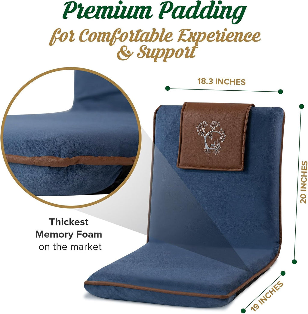 Leather Adjustable Folding Meditation Floor Chair
