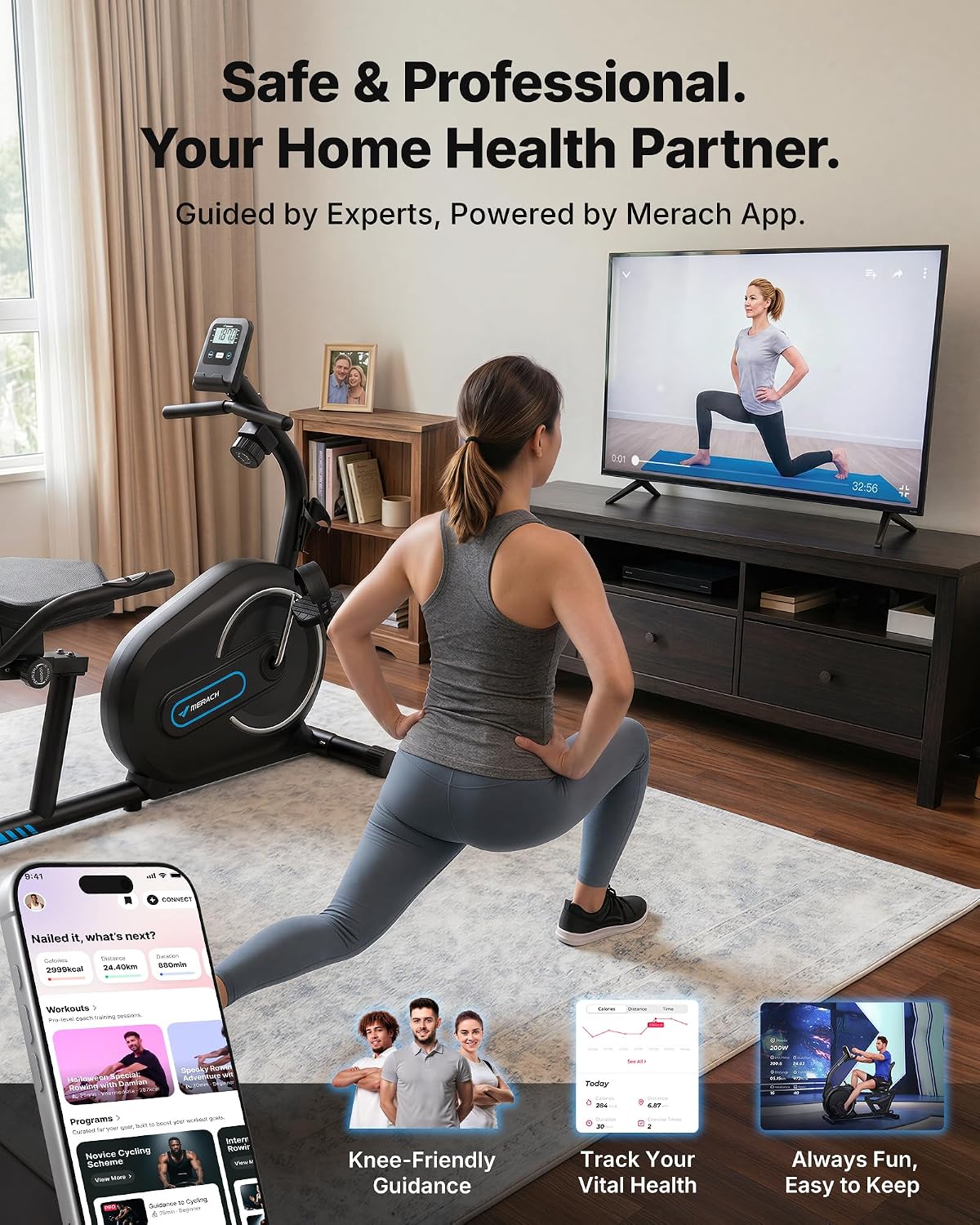 Bluetooth Magnetic Recumbent Exercise Bike for Seniors