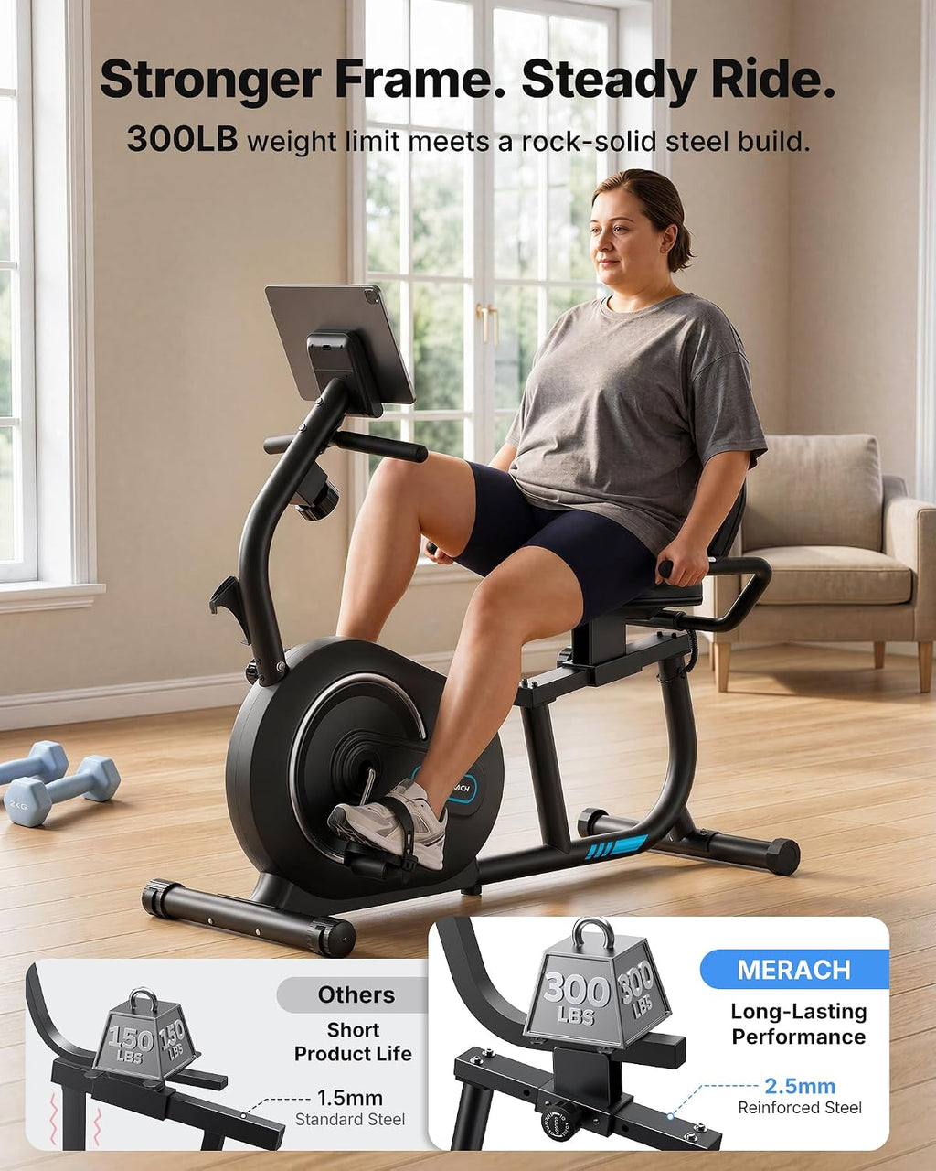 Bluetooth Magnetic Recumbent Exercise Bike for Seniors