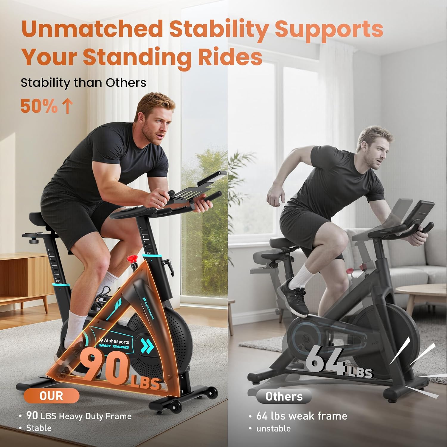 400LBS Magnetic Stationary Exercise Bike with LCD Monitor