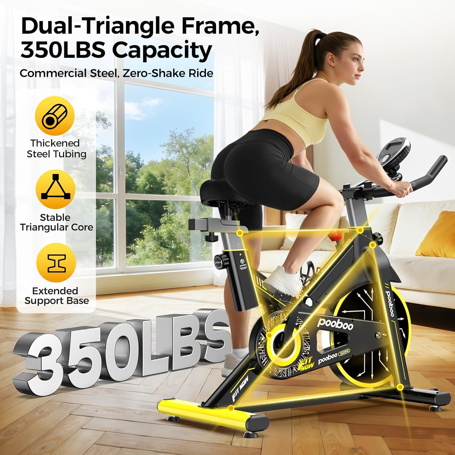 350LBS Magnetic Spin Bike with Fitness App & Tablet Holder
