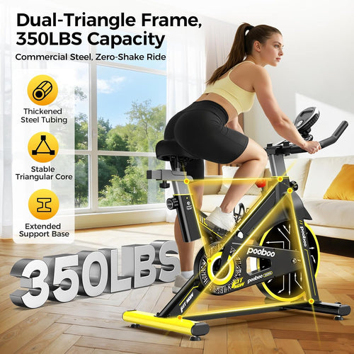 350LBS Magnetic Spin Bike with Fitness App & Tablet Holder