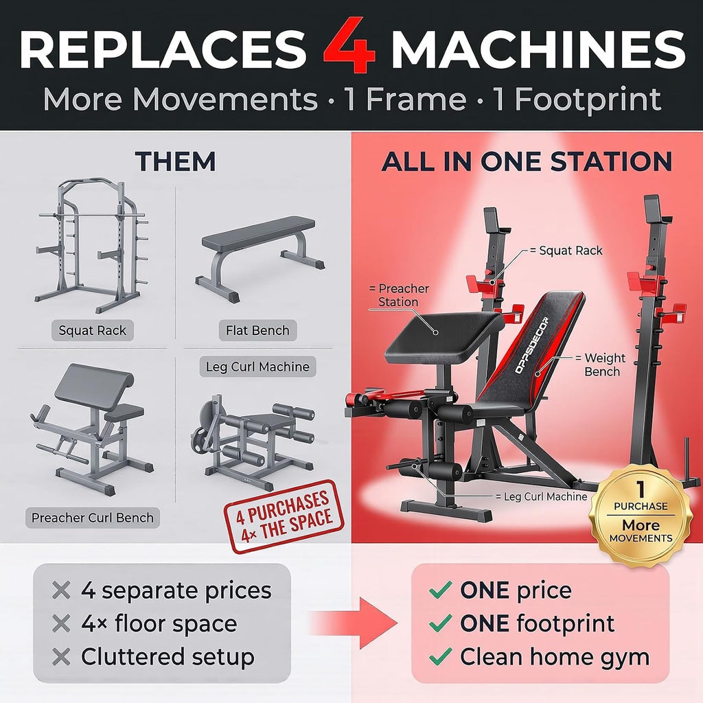 900LBS Pro Multi-Function Weight Bench Set