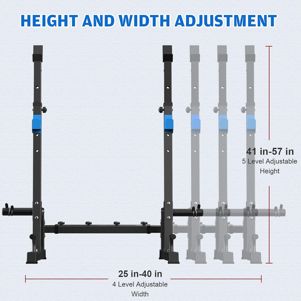 Adjustable Weight Bench with Squat Rack Stand